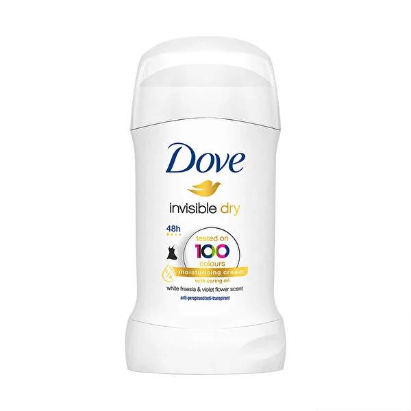 Dove Invisible Dry Antiperspirant Deodorant Stick for Women - 48 Hour Protection, Stain-Free, Moisturizing