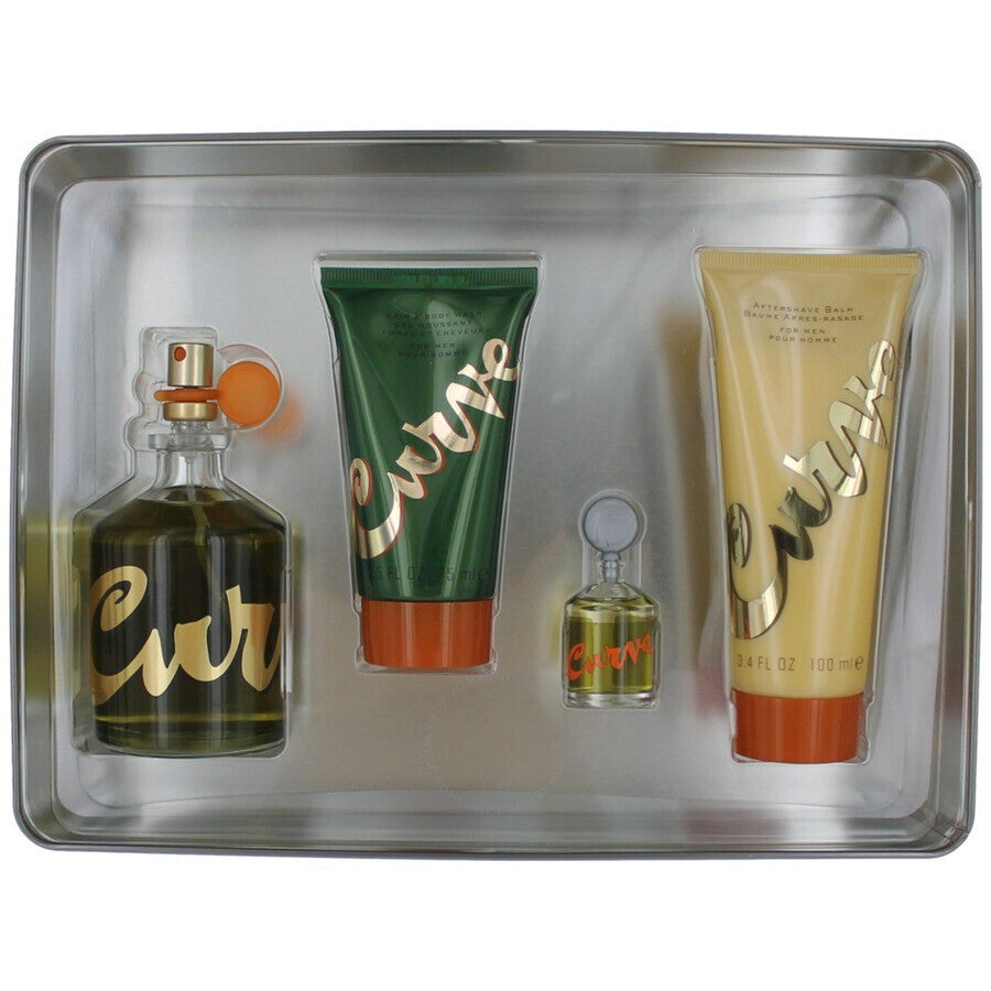 Curve 4 pcs set for men: 4.2 cologne spray + 3.4 after shave balm + 3.4 shower gel + 0.25 cologne Men Fragrant Nest
