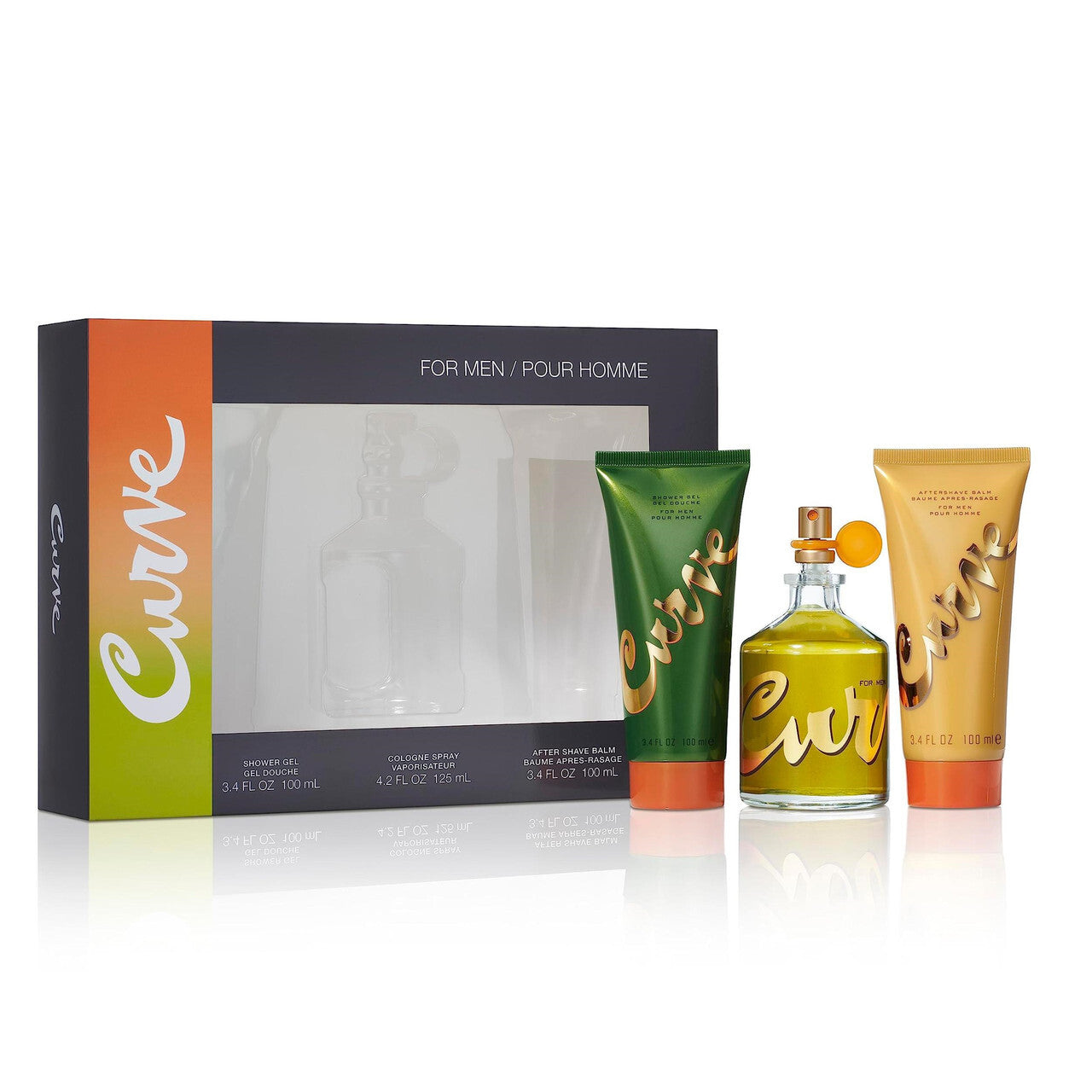 CURVE 3 PCS SET FOR MEN: 4.2 COLOGNE SPRAY + 3.4 SHOWER GEL + 3.4 AFTER SHAVE BALM Men Fragrant Nest