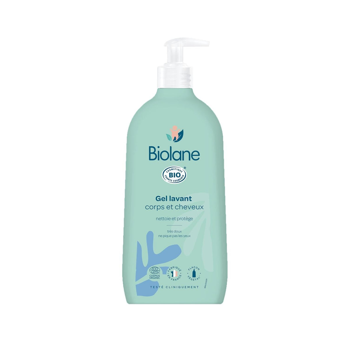 Biolane Organic Hair and Body Cleansing Gel - Gentle, Chemical-Free, 16.91 fl oz