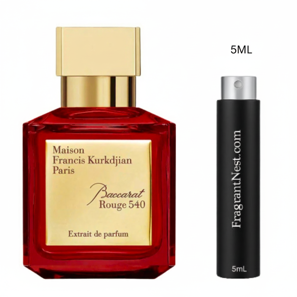 Maison Francis Kurkdjian Baccarat Rouge 540 Extrait De Parfum Travel Spray | Sample Fragrant Nest 5mL Travel Size (75 Sprays)