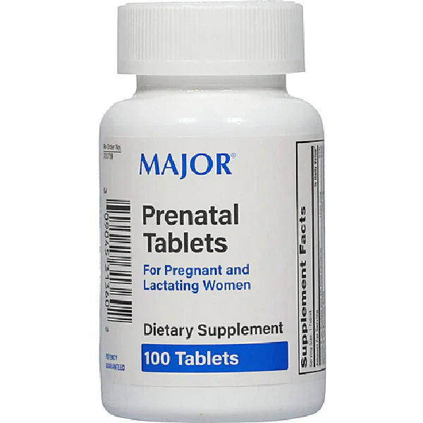MAJOR Prenatal Vitamin Tablets (100 Count) Vitamins & Supplements Pasteur Pharmacy