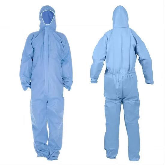 SMS Disposable Coveralls with Hood and Booties, Zipper Front, 3XL (Case of 40) Hazardous Material Suits Pasteur Pharmacy