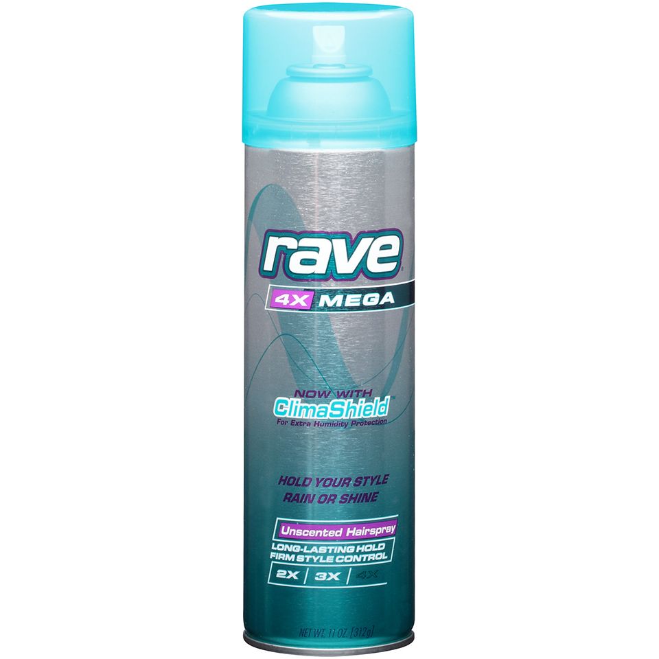 Rave Mega 4X Unscented Aerosol Hair Spray 11 Oz Hair Care Pasteur Pharmacy