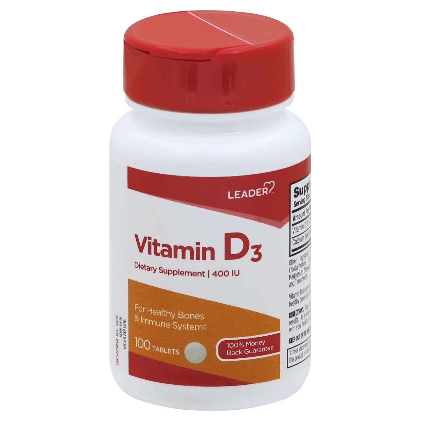 Leader vitamin d3 400iu tablets 100 ct , tablets Vitamins & Supplements Pasteur Pharmacy