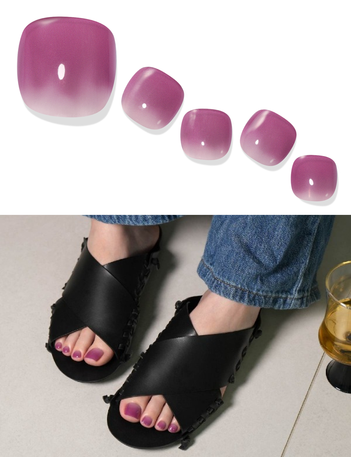 Gelato Factory Solar Cured Gel Pedi Deep Purple Touch 30 Strips