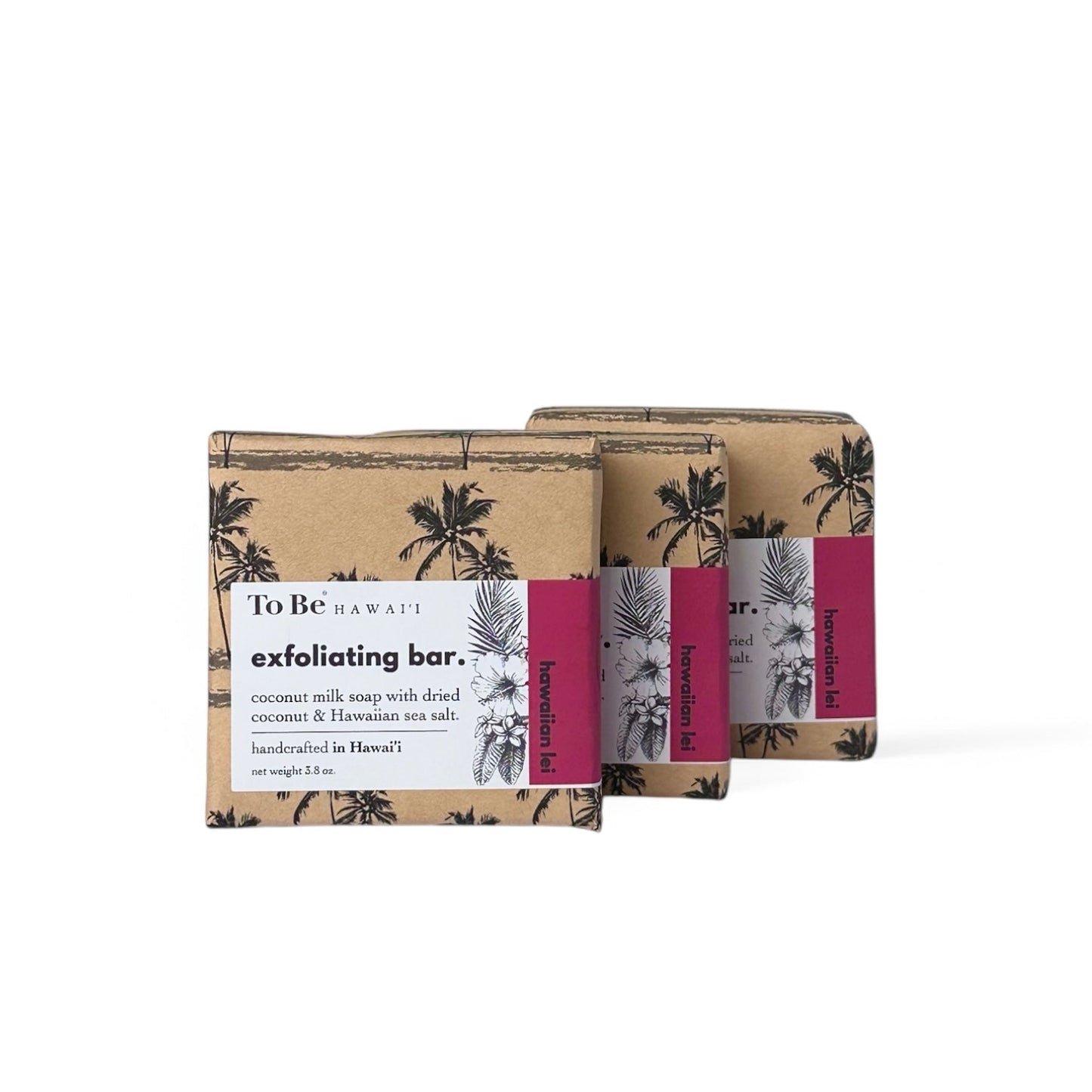 To Be Hawai'i Hawaiian Lei Exfoliating Soap Bar Handcrafted Soap To Be Hawai'i Everyday Deluxe (3.8 oz)