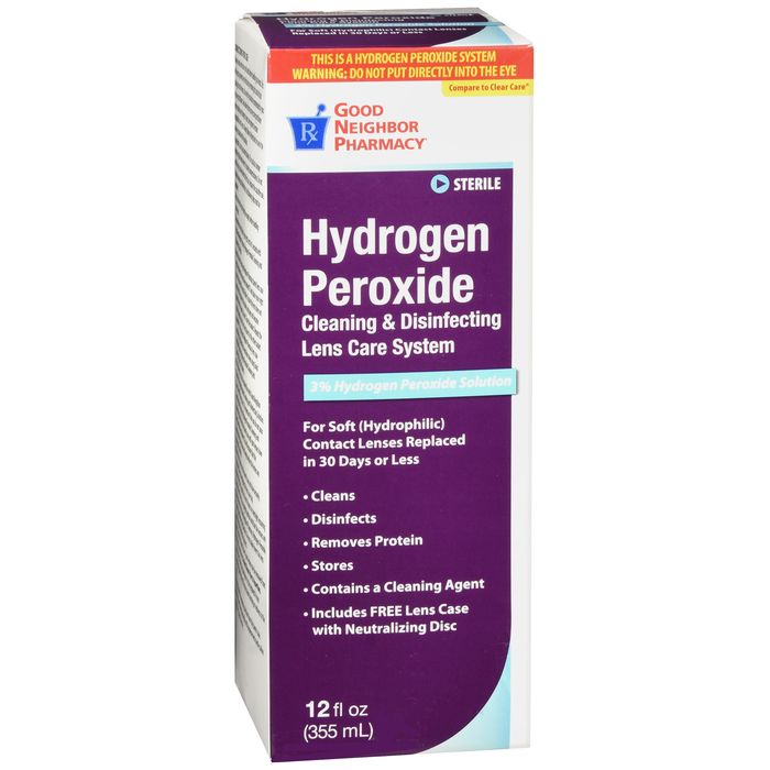GNP EYE CLEANSING HYDROGEN PEROXIDE SOLUTION 12 OZ Contact Lens Solution Pasteur Pharmacy