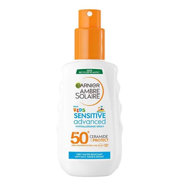 Garnier Ambre Solaire: Children's Sensitive Advanced SPF 50+ Sunscreen - Gentle, Non-Greasy Sun Protection Spray, Vitamin E Enriched, 5.07 fl oz
