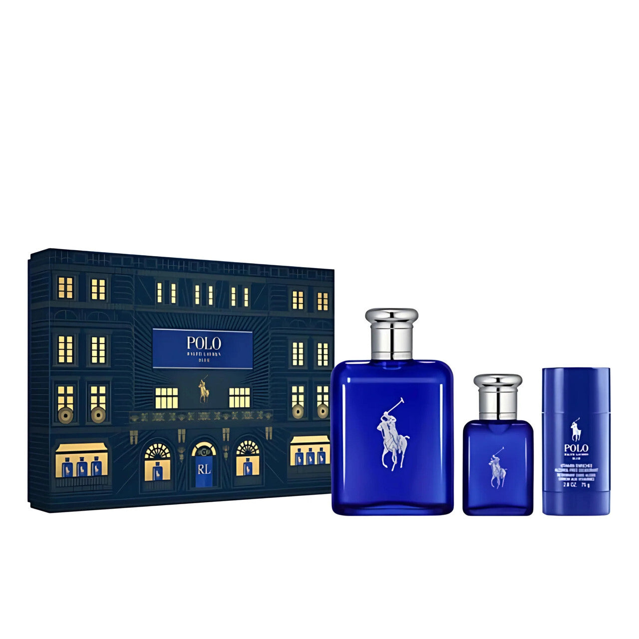POLO BLUE 3 PCS SET FOR MEN: 4.2 EAU DE TOILETTE SPRAY + 1.36 EAU DE TOILETTE SPRAY + 2.6 DEODORANT Men Fragrant Nest