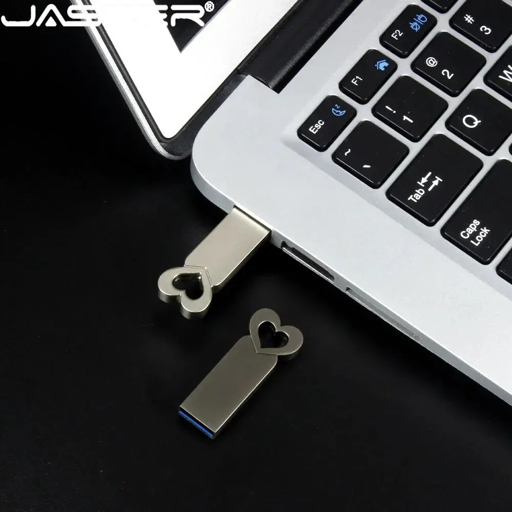 Capacity: 32GB, Color: Black - Mini Metal Heart Shaped USB Flash Drive 64GB Black Portable Pen Drive 32GB High Speed Memory Stick 16GB Waterproof USB Stick
