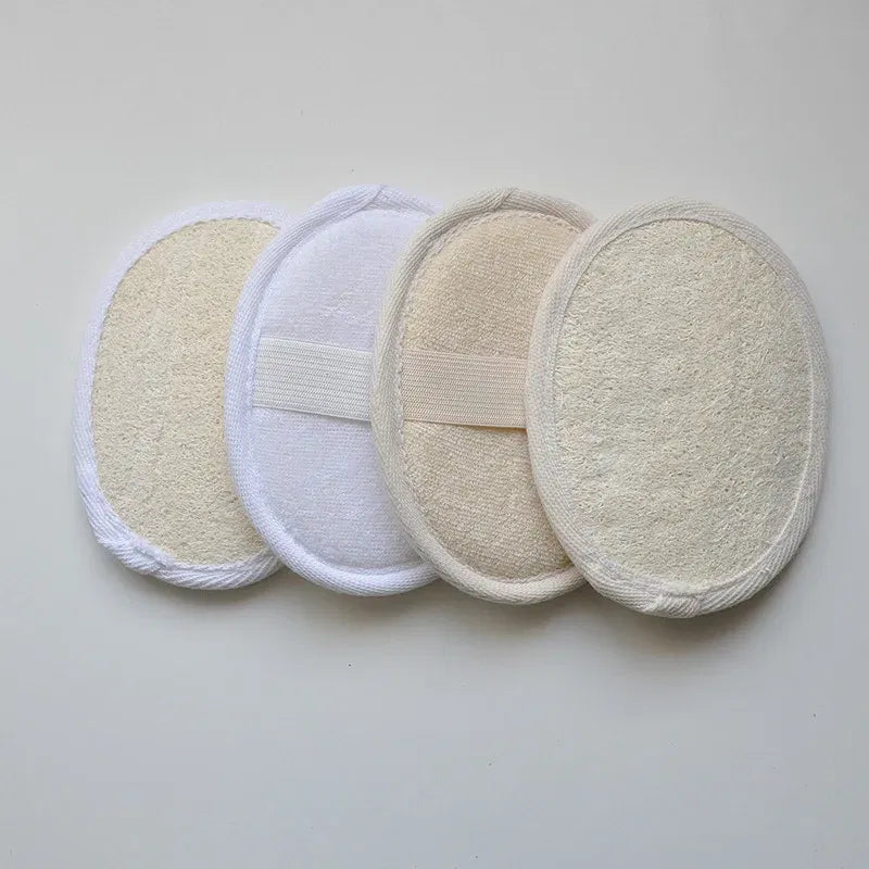 Color: black - Natural Loofah Sponge Bath Shower Rub Bath Shower Wash Body Pot Sponge Scrubber Durable Healthy Massage Brush
