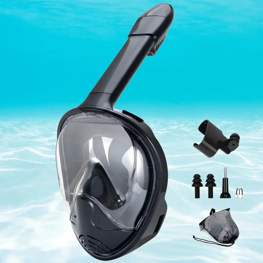 Size: S/M, Color: WHITE - Full Face Snorkel Mask with Detachable Camera Mount,Snorkeling Swimming Diving Mask Wide View Anti-Fog Anti-Leak for Adult Youth