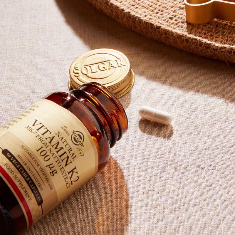 Solgar Vitamin K2 100 mcg - 50 Vegetable Capsules - 5 Oz Vitamin K2 Supplement Pasteur Pharmacy