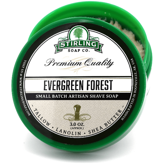 Stirling Soap Co. Evergreen Forest Shaving Collection Shaving Set Pasteur Pharmacy Shaving Soap 3oz