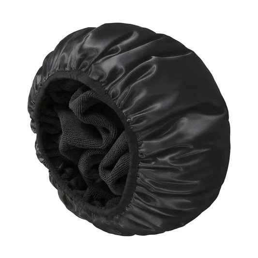 Color: Pink - Reusable 3-layer shower cap extra large waterproof shower cap for all types of long hair adjustable women's shower cap
