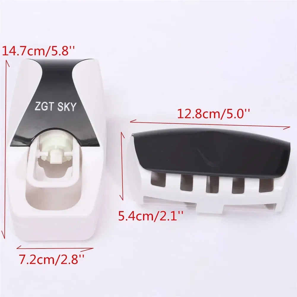 Color: green, Ships From: CHINA - Toothbrush Holder Automatic Toothpaste Dispenser Set Dustproof Sticky Suction Wall Mounted Toothpaste Squeezer Bathroom Holder