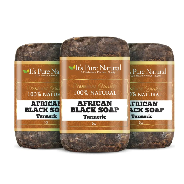 It's Pure Natural African Black Soap Turmeric 5 Oz Health & Beauty Pasteur Pharmacy