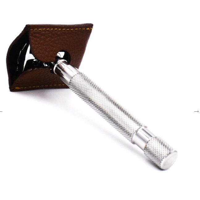 Parker LRCBR Brown Leather Razor Cover Razor Cover Pasteur Pharmacy