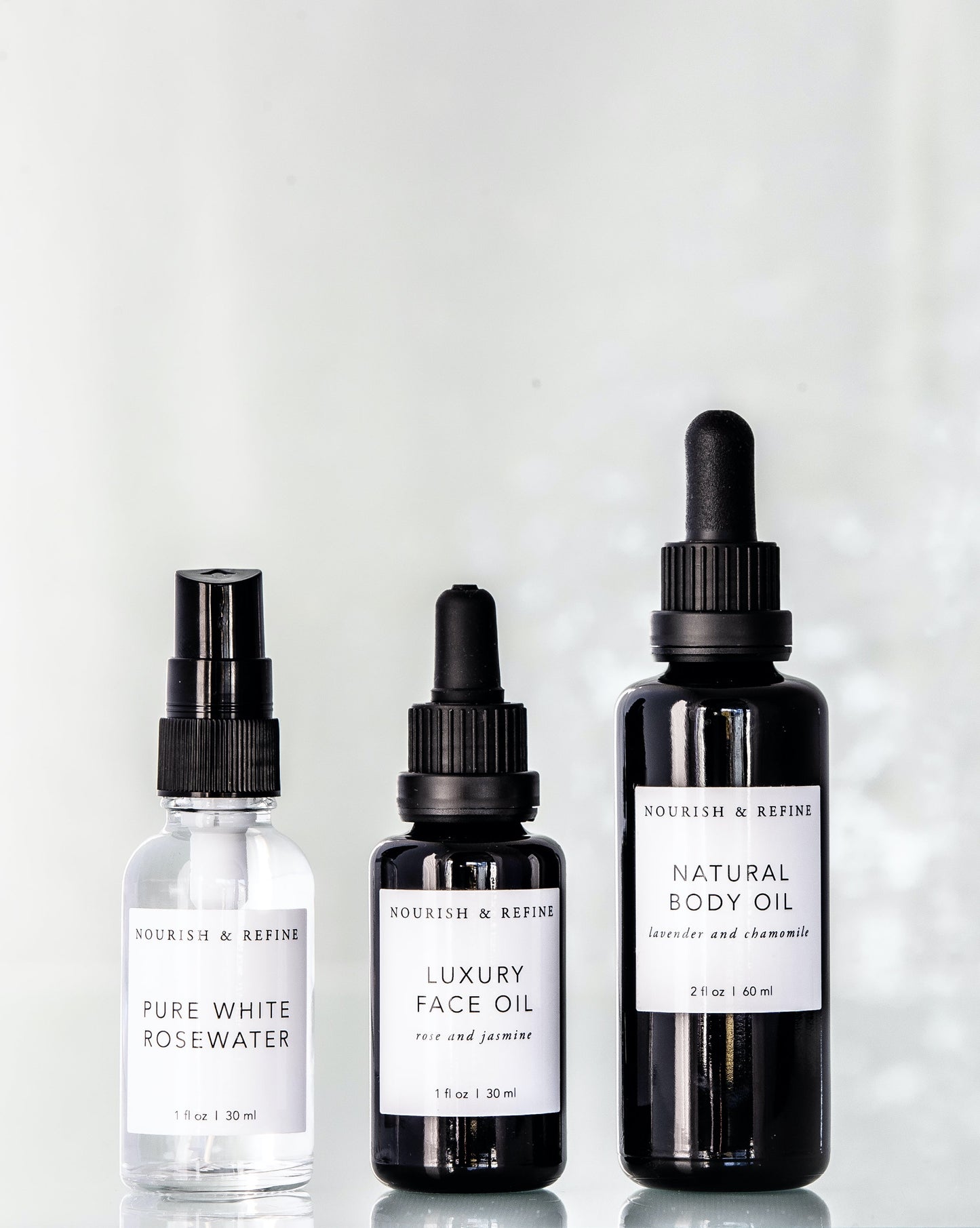 Nourish and Refine Pure White Rosewater Organic Face Mists Nourish and Refine