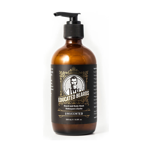 Educated Beards Unscented Beard & Body Wash 250ml Beard & Body Wash Pasteur Pharmacy