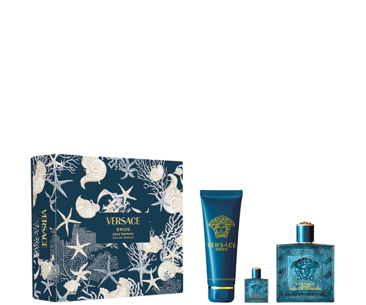 Versace eros 3 pcs set for men: 3.4 eau de parfum spray + 5 ml eau de parfum mini + 5 oz shower gel MEN Fragrant Nest
