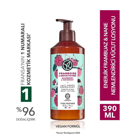 Yves Rocher Vegan Raspberry & Mint Moisturizing Body Lotion 390ml