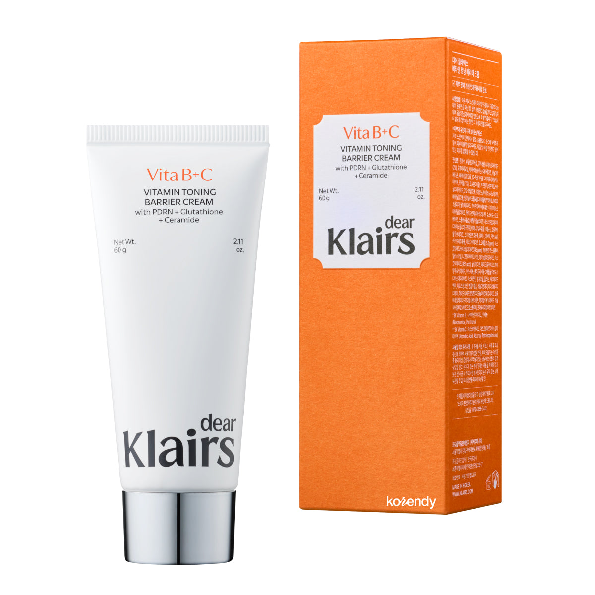 Crème tonifiante et éclaircissante Klairs Vitamin Barrier au Centella et PDRN 60g