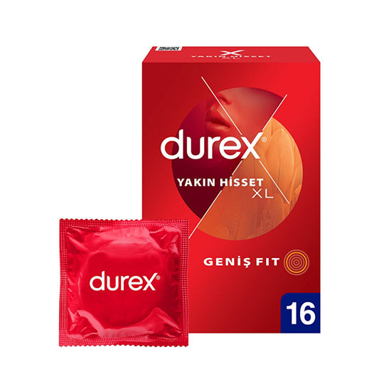 Preservativos lubricados Durex - Anticoncepción segura y cómoda para adultos, 16 unidades