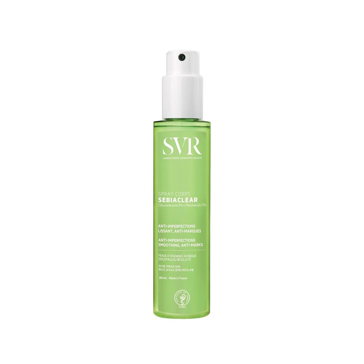 SVR Sebiaclear Acne Reduction Spray for Body - Dermatologically Tested, 150ml - Reduces Body Acne, Easy Application