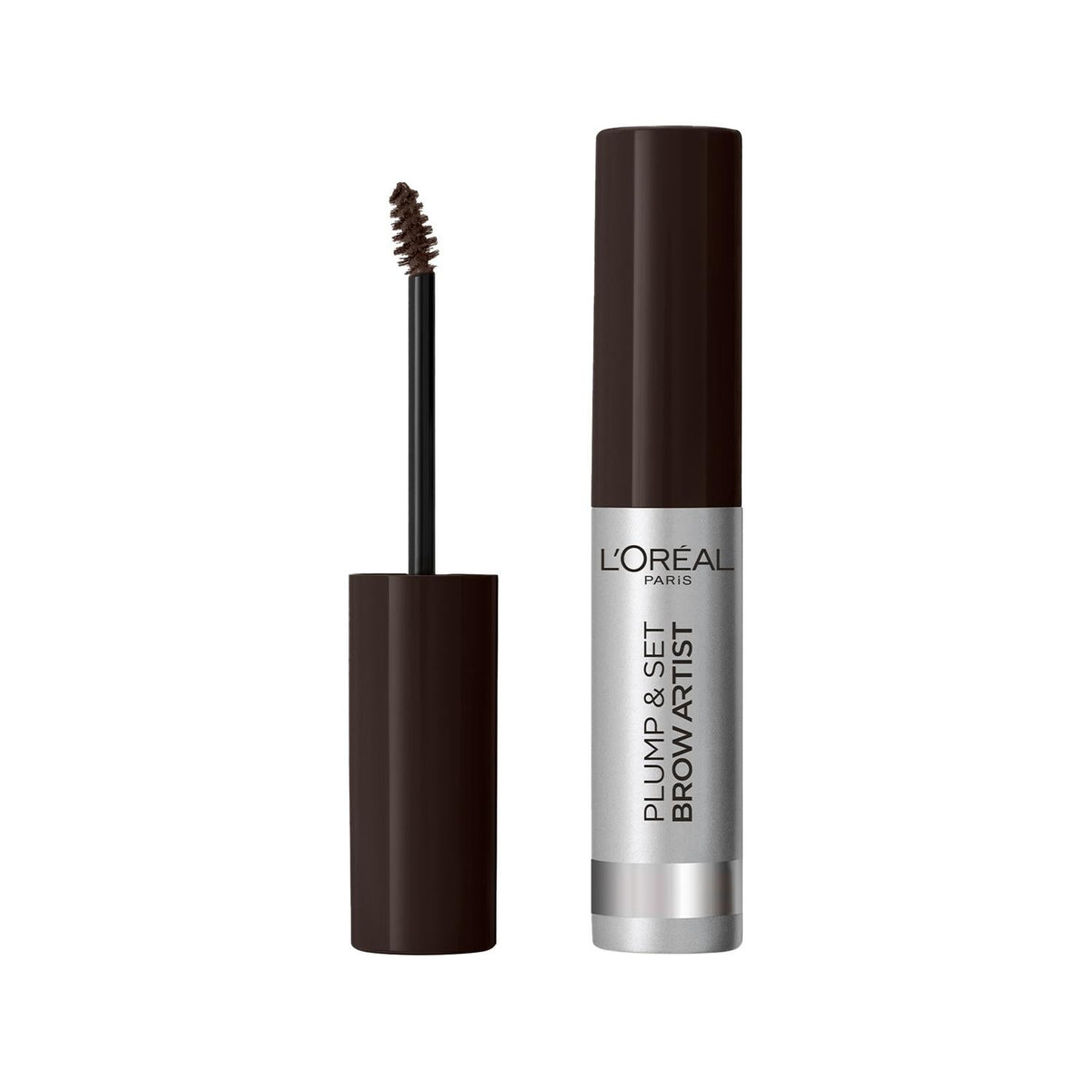 L'Oreal Paris Brow Artist Plump & Set Eyebrow Mascara - Ebony, Fuller Brows, Long-Lasting Hold