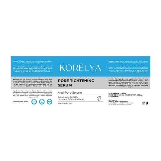 Korelya Pore Tightening Face Serum for Smooth Skin 30 ml