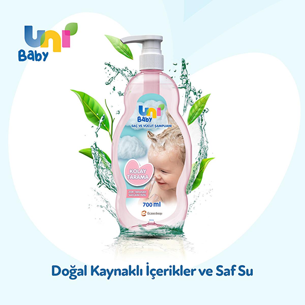 Uni Baby Easy Combing Hair and Body Shampoo - Gentle Detangling Baby Shampoo 700ml