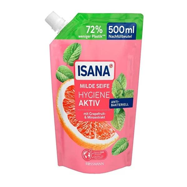 Isana Vegan Liquid Hand Soap, Greyfurt Scent, 500ml - Dermatologically Tested, pH-Balanced