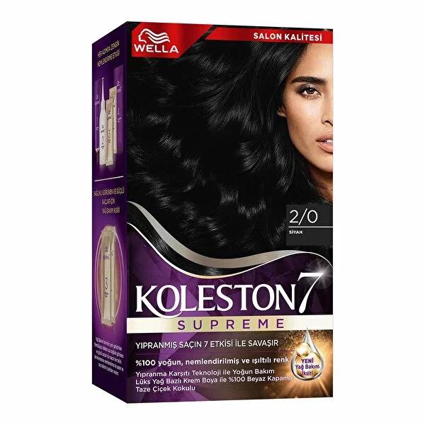 Koleston Wella Supreme: Intense Black Hair Dye Kit - 100% Gray Coverage, Long Lasting Color & Hair Repair