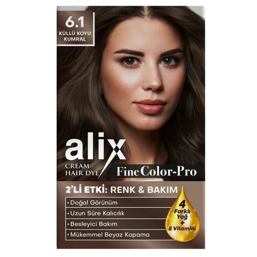Kit de coloration permanente pour cheveux Alix 6.1 Blond Foncé Cendré 50ml