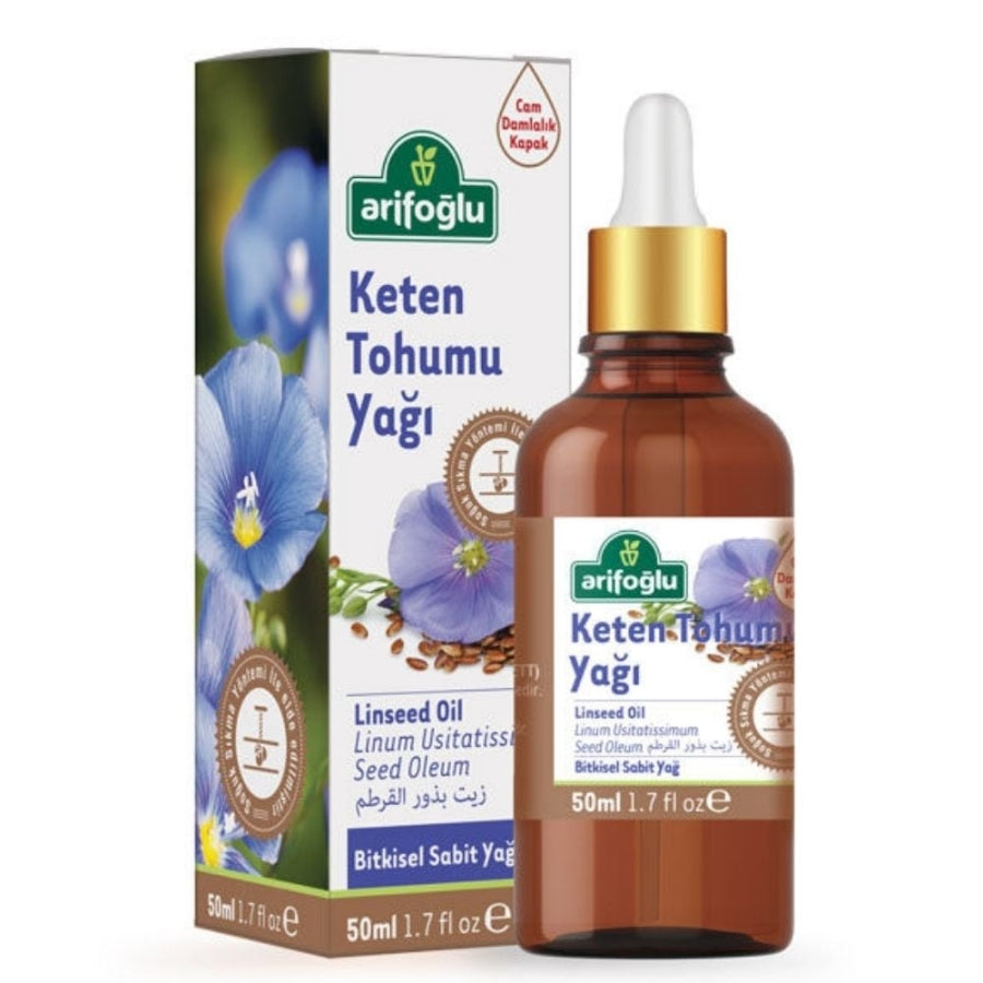 Huile de lin Arifoglu riche en oméga-3, soin hydratant pour la peau, 50 ml