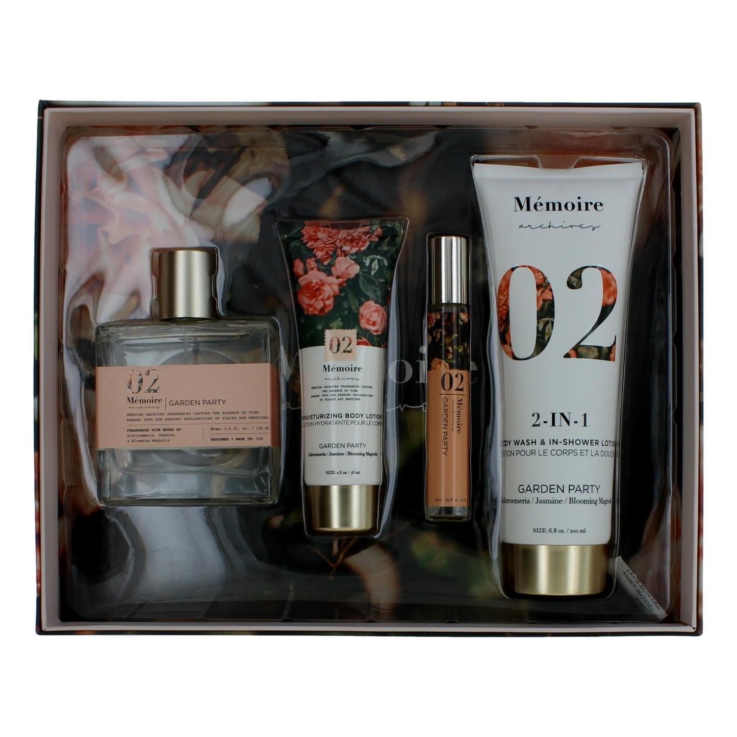 Garden Party by Memoire Archives, 4 Piece Gift Set for Unisex Unisex Gift Sets Memoire Archives
