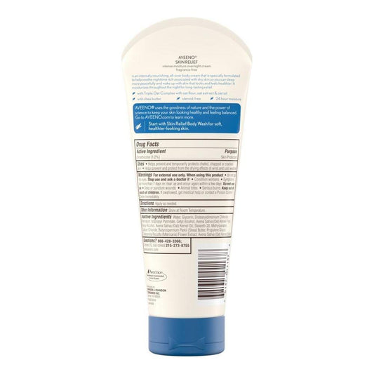 Aveeno Active Naturals Skin Relief Overnight Cream, Intense Moisture, 7.3 fl oz Overnight Cream Pasteur Pharmacy