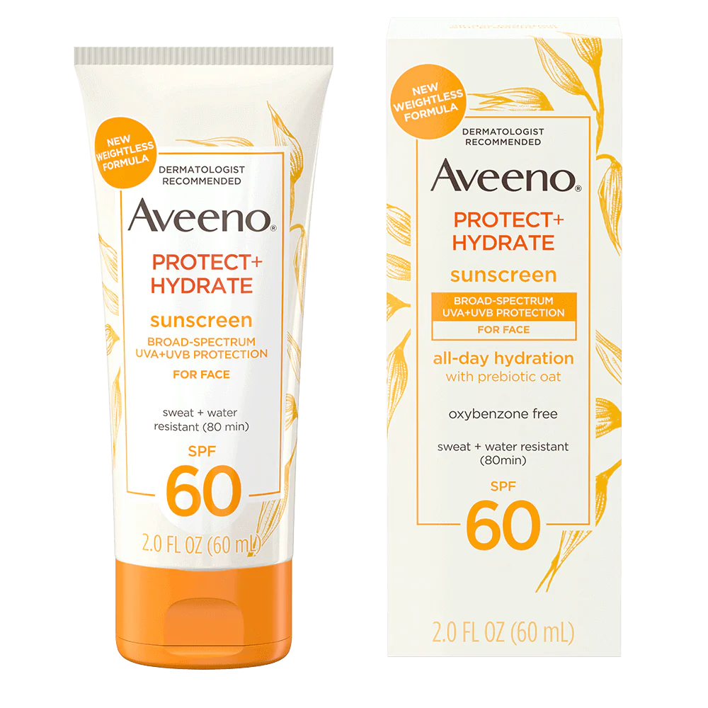 Aveeno Protect + Hydrate Sunscreen SPF60 60ml Skin Care Pasteur Pharmacy