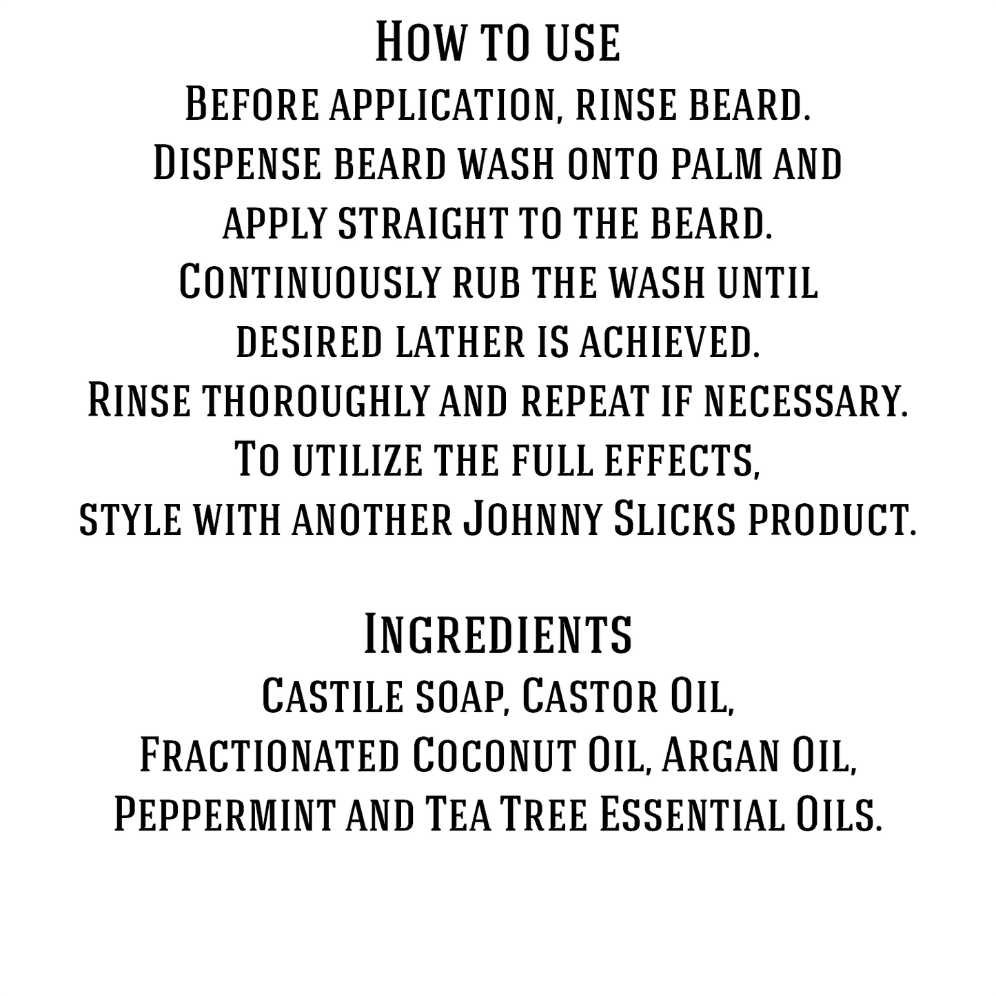 Johnny Slicks Organic Hand Whipped Beard Wash Beard Wash Johnny Slicks