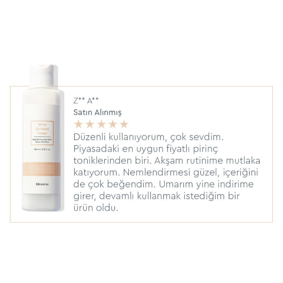 Tonique éclaircissant à l'extrait de riz Bibimcos pour une peau éclatante 30 ml