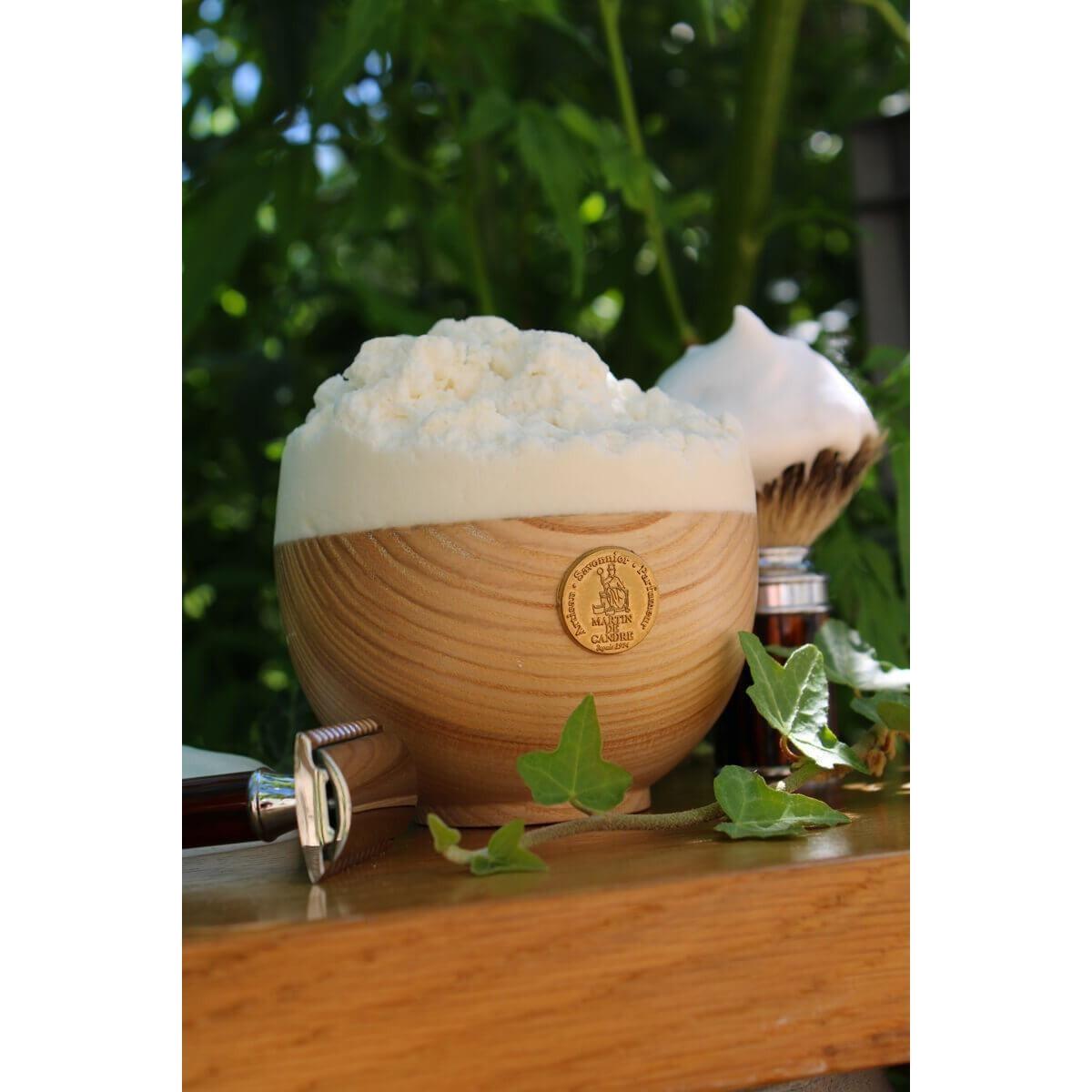 Martin de Candre Fern Fougere Collection Shaving Soap Shaving Soap Pasteur Pharmacy Wooden Bowl 200g