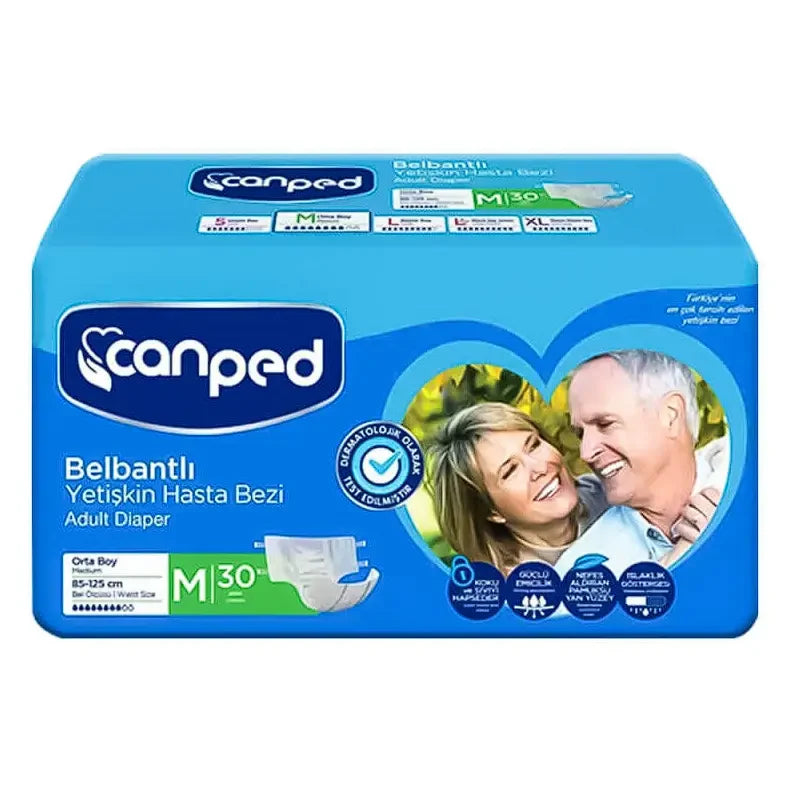 Canped Textile Surface Belted Incontinence Briefs Medium 30 Count