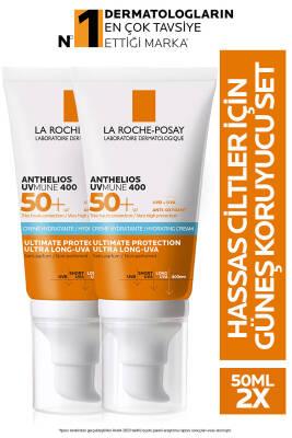 La Roche-Posay Anthelios UVMune SPF50+ Hydrating Cream: Broad Spectrum Sunscreen for Sensitive Skin, UVA/UVB Protection, Dermatologist Tested, 2 x 50ml