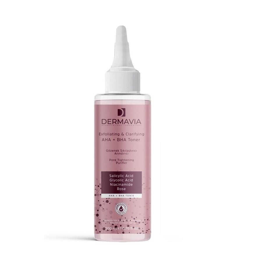 Dermavia AHA+BHA Exfoliating Toner for Clear Skin 200 ml