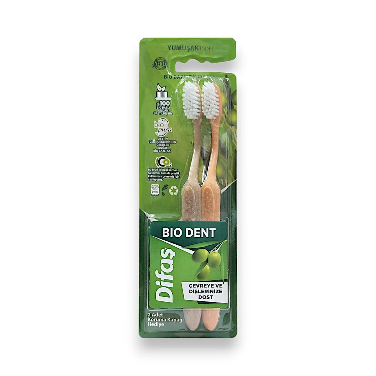 Difas Bio Dent Bio-Based Soft Toothbrush Set 2 Pack