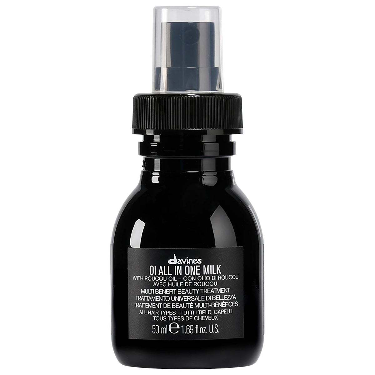 Davines OI All In One Leave-In Hair Treatment: Frizz Control, Heat Protection & Softness - Vegan Hydrating Hair Milk with Roucou Oil