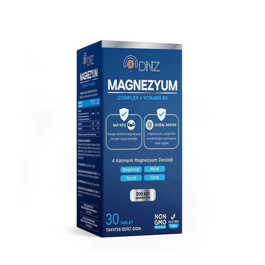 Deniz Pharma Magnesium Complex & B6 Support Supplement 30 Tablets