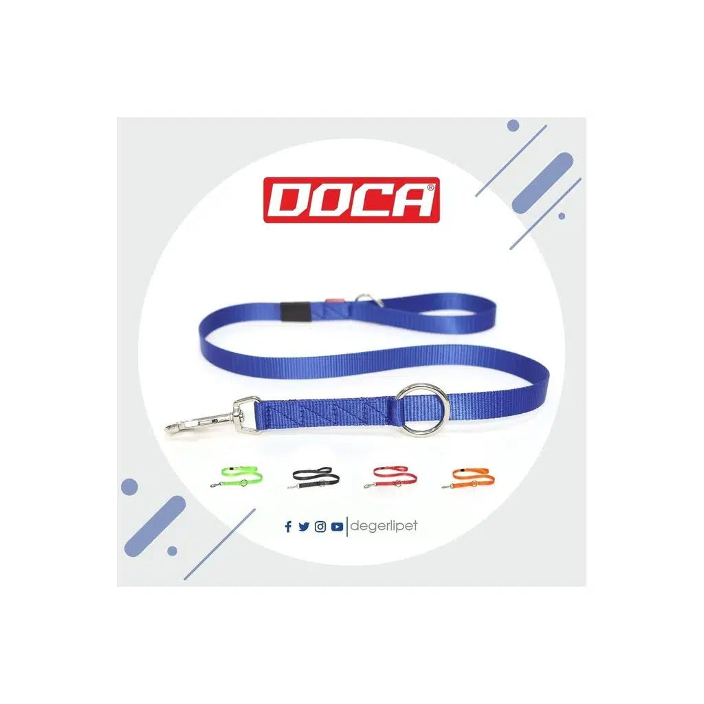 Doca Pet 4-Function Woven Blue Dog Leash 2x100 cm